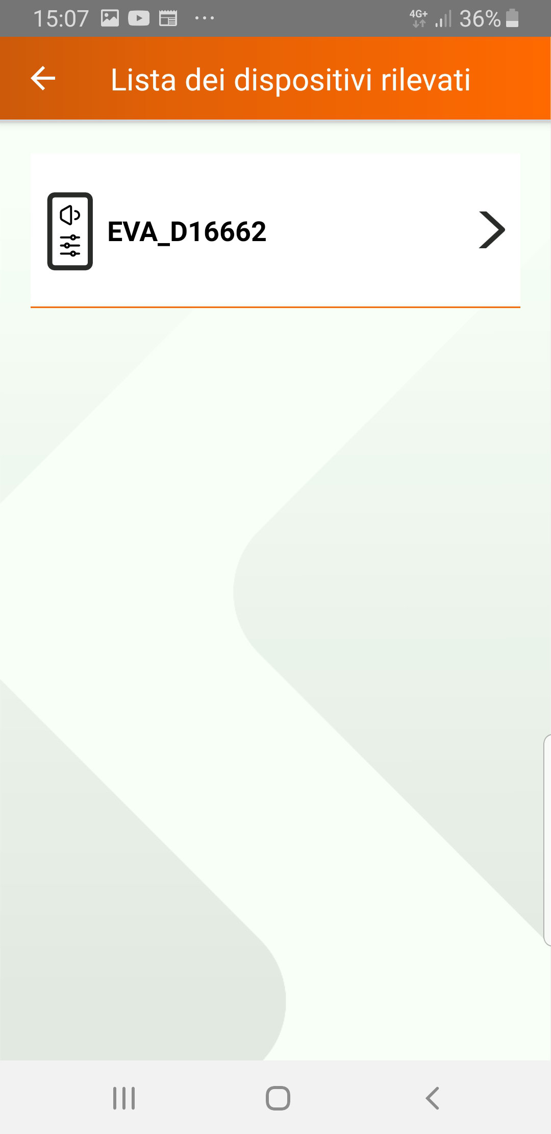 EVA App lista dei dispositivi